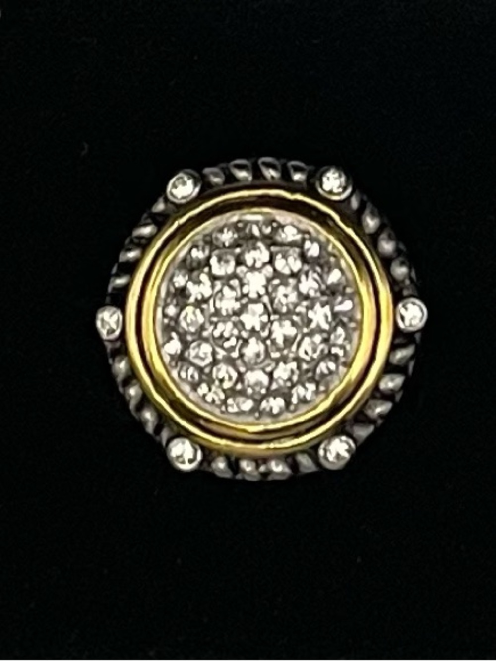 NWT Emma Skye Dome Ring / Two Tone crystal Statement Ring